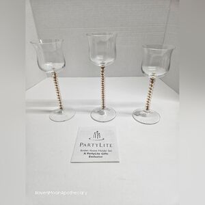 PartyLite Amber Votive Holder Set